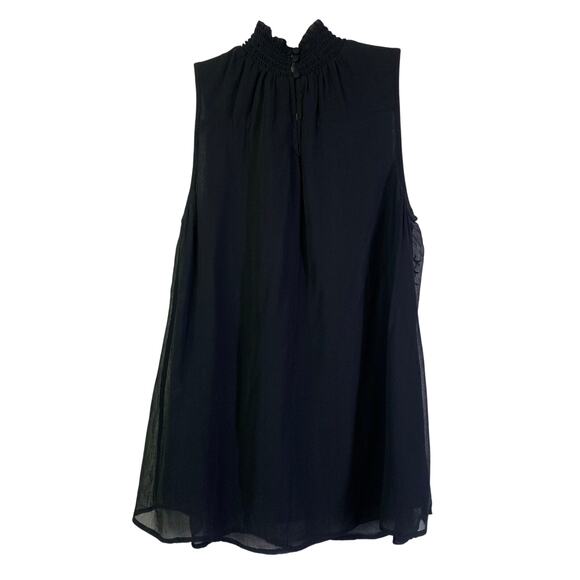 SUNDANCE Blouse XS Altamira Gathered High Neck Floral Embroidered Sleeveless - Picture 3 of 13